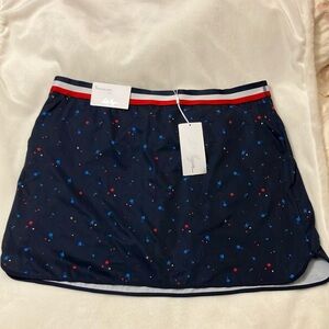 NWT Lady Hagen golf skort, navy blue w/ red & blue star print upf 50+ Size XL